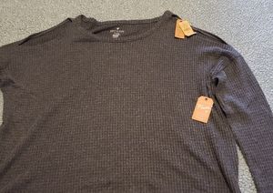 Women's shoulder cut out, round neckline, long sleeve plush shirt